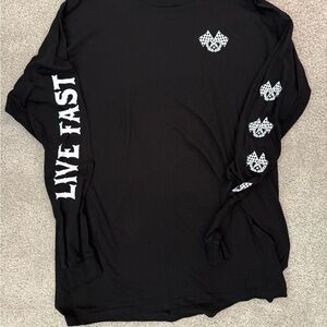 DIXXON Black Long Sleeve Tee with Bold Graphics